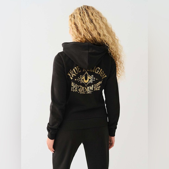 TRUE RELIGION CRYSTAL CLASSIC ZIP HOODIE - Picture 7 of 8